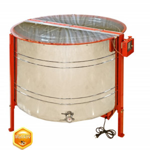 Медогонка 28-рамочная автоматическая полуповоротная под рамку "Рут" (ременной привод), Ø 1200 мм (AISI 304)